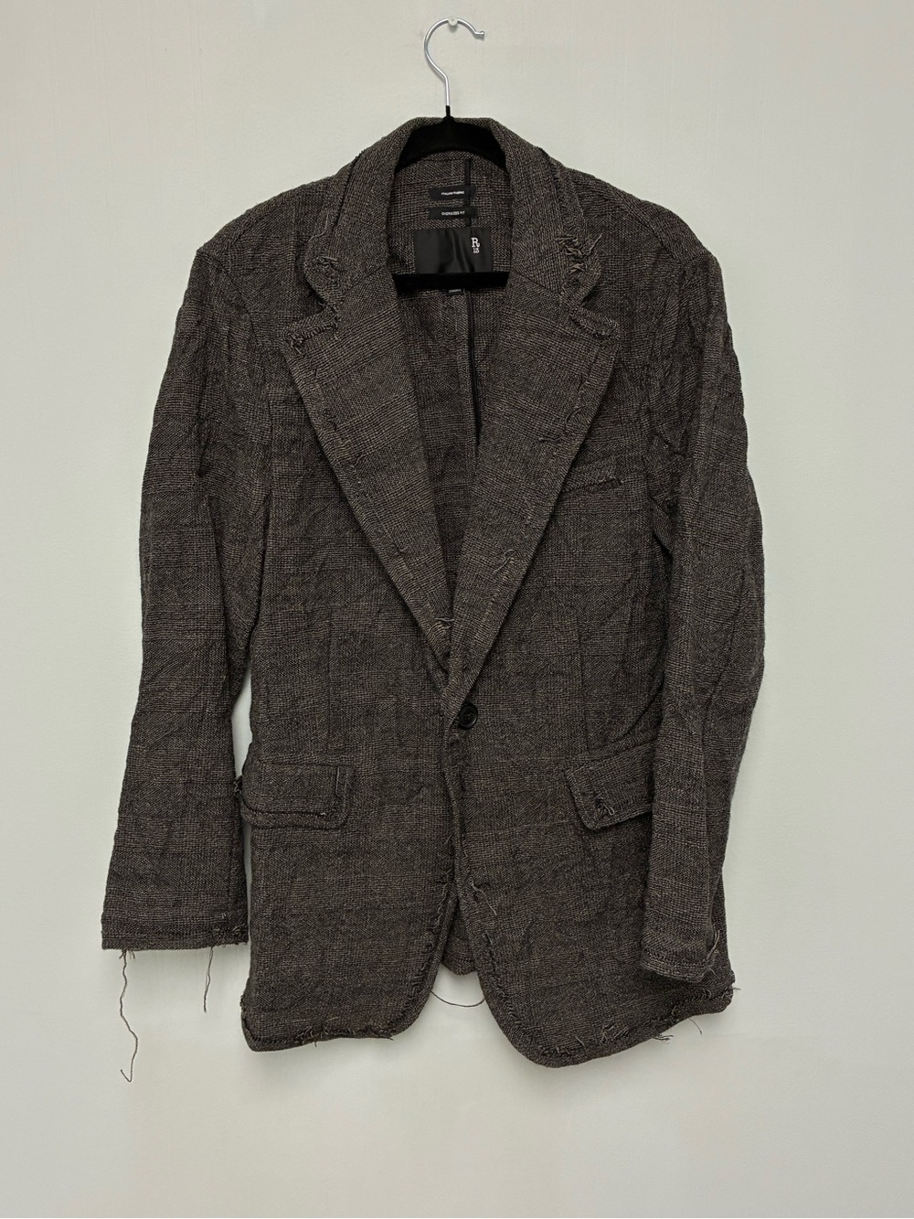 $1698 R13 Frayed Edge Oversized Ragged Blazer XS - Picture 8 of 16